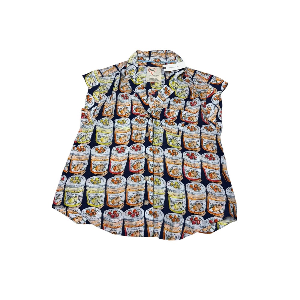NWt Anthropologie Conversations Marmalade Jam Jar Print Sleeveless Womens‎ XS